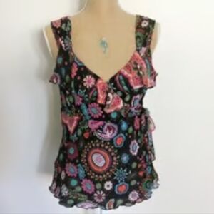 Bandolino Sleeveless Top Floral Print Sz. 12